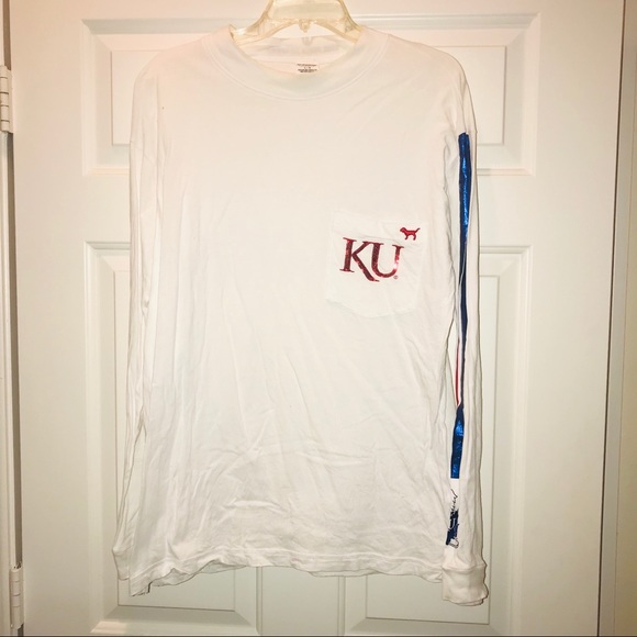 Victoria’s Secret PINK KU University of Kansas Top - Picture 1 of 8